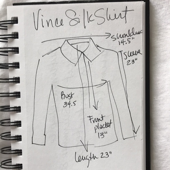 Vince Slim Fit Popover Cream Silk Blouse Size 2 - Picture 12 of 13